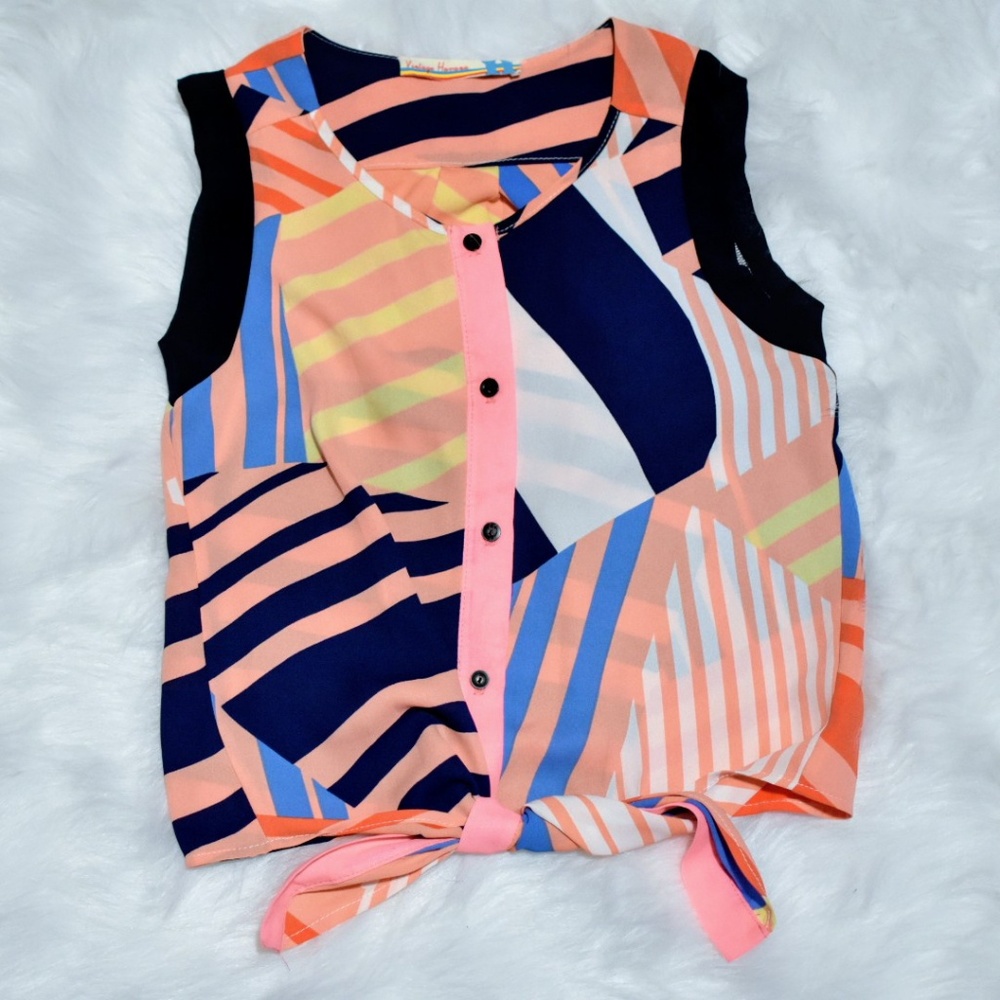 Vintage Havana Kid's Sleeveless Tie Front Top